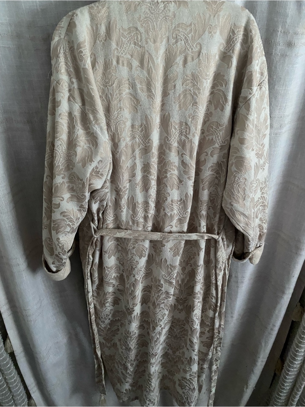 RARE VTG 80s Victoria's Secret Gold Label Damask Jacquard Terry Lined Maxi Robe - Picture 11 of 16